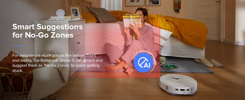 roborock Qrevo S Robot Vacuum and Mop, Self-Drying, Auto Mop Washing, 7000Pa Suction, Self-Emptying & Refilling, 10mm Mop Lifting, 200RPM Spinning Mops, Smart Obstacle Avoidance, White