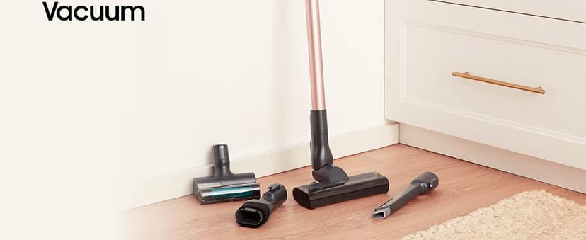 SAMSUNG Jet 60 Pet Cordless Stick Vacuum Cleaner w/ Removable Battery, Advanced Floor Cleaning, Jet Fit Brush to Clean Hardwood, Carpet and Tile, Lightweight Design, VS15A6032R7, Rose Gold