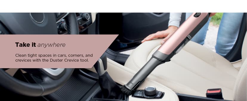 Shark WANDVAC Cordless Hand Vac, Lightweight, Portable at 1.4 lbs., Powerful Suction, Charging Dock, One-Touch Empty for Car & Home, Multi-Surface Pet Tool & Duster Crevice Tool, Rose Gold, WV201RGBRN