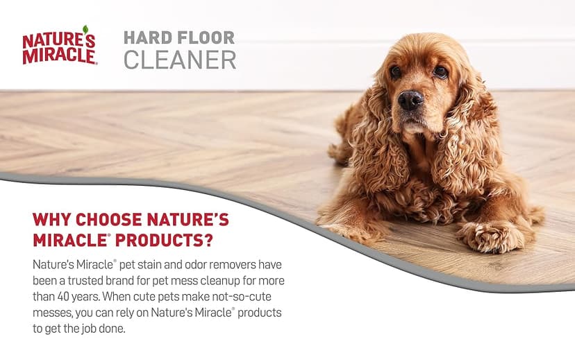 Nature's Miracle Hard Floor Cleaner, 24 Ounces, Dual-Action Stain And Odor Remover Works To Remove Tough Pet Stains And Odors On Sealed Wood And Hard Floor Surfaces