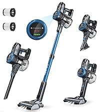 FABULETTA Cordless Vacuum Cleaner for Home, 500W Lightweight Vacuum Cleaner with MAX 50 Min Detachable Battery, Brushless Motor, 6 in 1 Stick Vacuum for Hardwood Floors and Carpet Pet Hair Car(Purple)