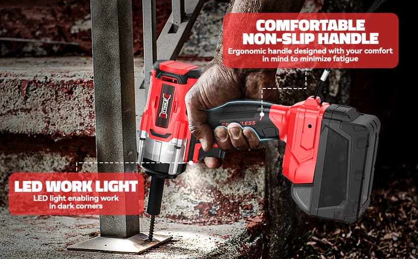 Cordless Impact Wrench Compatible with Milwaukee 18v Battery: 250Ft-lbs(340N.m) 3/8" Brushless Electric Impact Gun, 2400RPM High Torque Impact Driver, Power Impact Wrench, Bare Tool