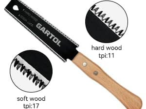 GARTOL Hand Saw for Wood Cutting, 2-Piece Japanese Pull Saw with 6-Inch Flush Cut & Double-Edged SK5 Flexible Blade & Wooden Handle, Precision Woodworking Tools for DIY, Crafting, Carpentry, Trim Work