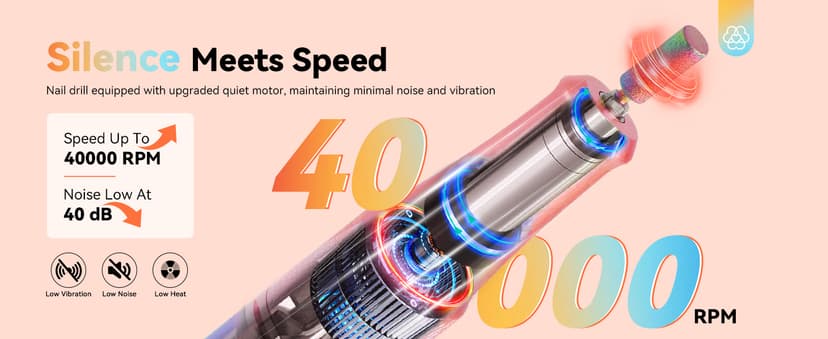 SAVILAND Electric Nail Drill Professional: 40000RPM Upgrad Nail Drill Kit 2025 Beautiful Gradient Sunset Color Scheme Nail D rill Machine Portable Nail File & Buffers Salon Use Manicure Pedicure