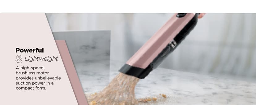 Shark WANDVAC Cordless Hand Vac, Lightweight, Portable at 1.4 lbs., Powerful Suction, Charging Dock, One-Touch Empty for Car & Home, Multi-Surface Pet Tool & Duster Crevice Tool, Rose Gold, WV201RGBRN