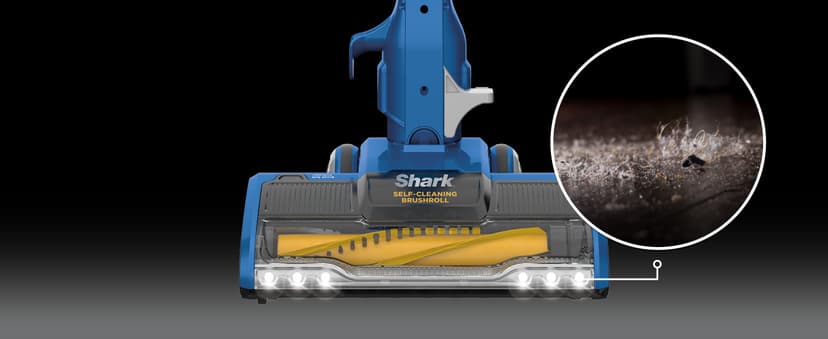 Shark HV343AMZ Rocket Corded Stick Vacuum with Self-Cleaning Brushroll, Lightweight & Maneuverable, Perfect for Pet Hair Pickup, Converts to a Hand Vacuum, Crevice Upholstery Tools, Blue/Silver