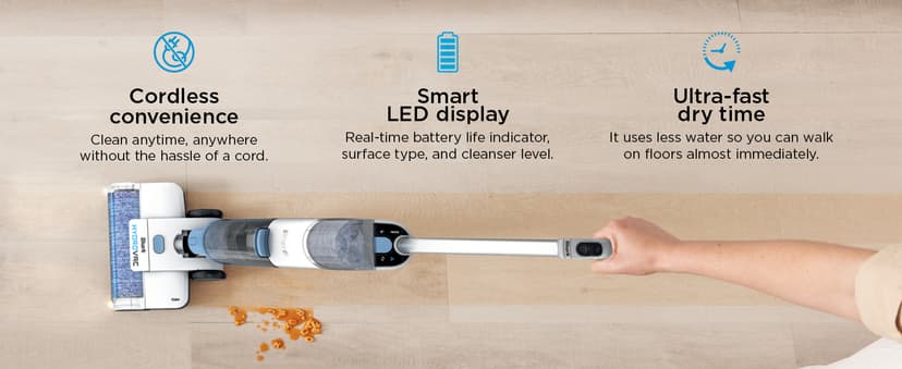 Shark WD201 HydroVac Cordless Pro XL 3-in-1 Vacuum, Mop & Self-Cleaning System with Antimicrobial Brushroll* & Solution for Multi-Surface, Hardwood, Tile, Marble & Area Rugs, Pure Water