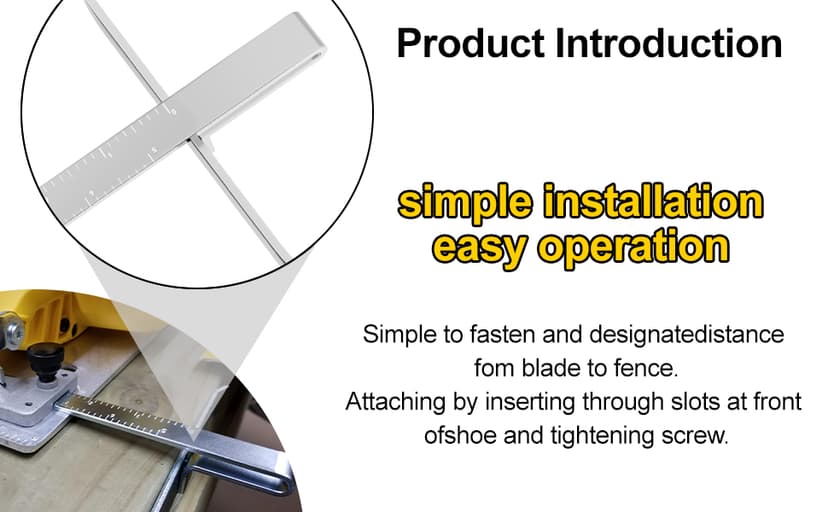 DW3278 Circular Saw Rip Fence for Dewalt 7-1/4-Inch to 8-1/4-Inch Circular Saws,Compatible with DCS575, DCS570, DCS577, DWE575 and DWS535 Cutting Fence, with Round Head Stop Screw and Spring