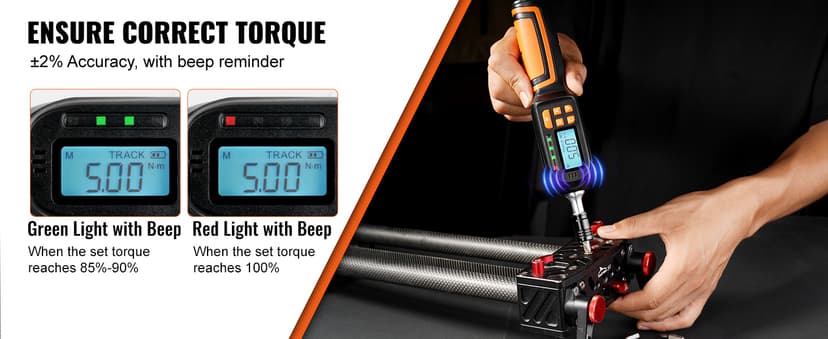VEVOR Digital Torque Screwdriver, 1/4" Drive Screwdriver Torque Wrench, Electrician Torque Screwdriver with LCD, 2.65-70.67 in-lbs Torque Range, 0.01 N.m Increment Torque Screwdriver with Bits & Case