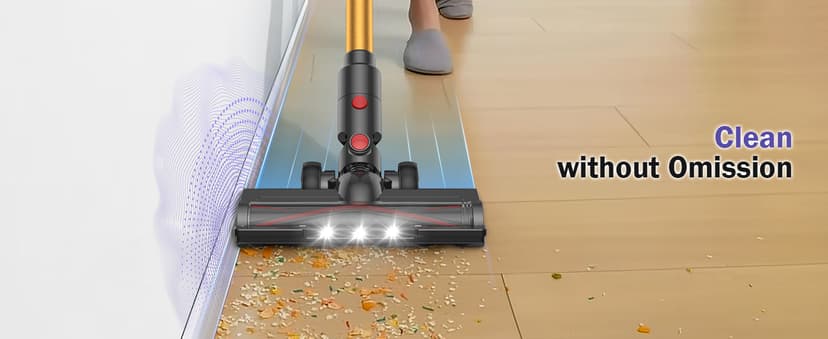 Cordless Vacuum Cleaner, 40Kpa Vacuum Cleaners for Home with LED Screen, 40Mins Stick Vacuum Cordless Rechargeable Dock, Handheld Vacuum Cleaner for Pet Hair, Carpet, Hardwood Floor, A40