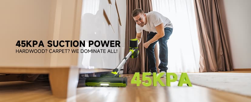 UNINELL HOME Cordless Vacuum Cleaner, 45Kpa 55 Mins Vacuum Cleaners for Home, Vacuum Cleaner Self-Standing, Anti-Tangle Stick Vacuum, Lightweight, Wall Mount Charging Vacuum for Pet Hair,Carpet,Floor