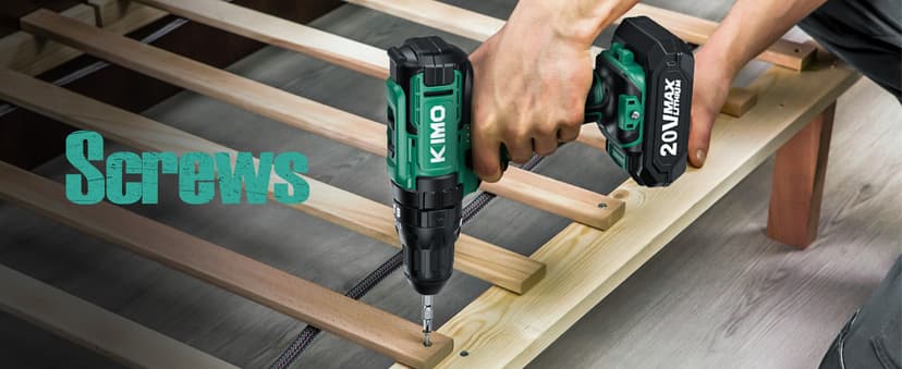 KIMO Hammer Drill - 20V 2X Battery Hammer Drill Cordless Drill Set, 350 In-lb Torque, 3/8" Keyless Chuck, 1350 RPM, 21+3 Position,14pcs Drill/Driver Bits, Power Drill Drivers for Concrete Brick Wall