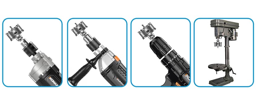 4 Pcs TCT Hole Saw Drill Bit Set,3/4” to 1-1/2” Tungsten Carbide Hole Saws Kit for Stainless Steel Hard Metal Plastic Wood, 1” Cut Depth, with Detachable Pilot Drill Bits, Allen Wrench