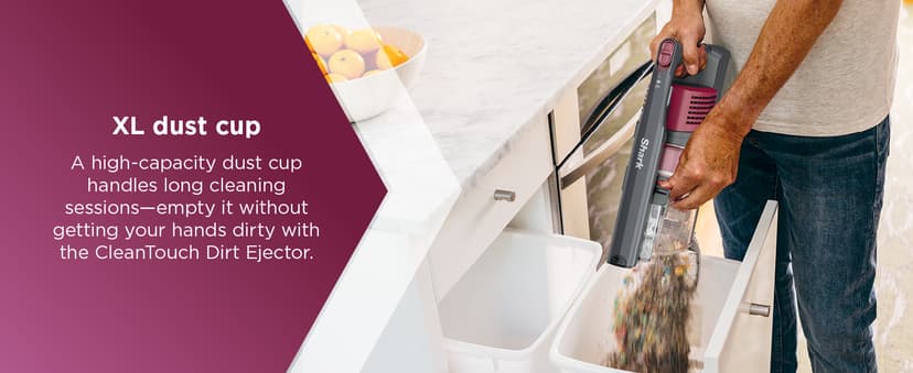 Shark IZ163H Pet Plus Cordless Stick Vacuum with Self-Cleaning Brushroll and HEPA Filter, Lightweight Deep Cleaning Vacuum for Carpet and Hard Floors, Folds for Easy Storage, 40-min Runtime, Raspberry