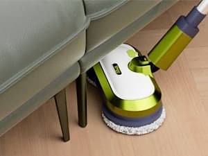 Cordless Electric Mop, Electric Spin Mop with LED Headlight and Water Spray, Up to 60 mins Powerful Floor Cleaner with 300ml Water Tank & Detachable Battery, Super Quiet Cleaning & Waxing