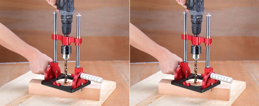 Portable Drill Guide Multi Angle Drill Guide Self-Centering Precision Drilling Jig Attachment for Drilling Angled or Straight Holes,Heavy-Duty 0° to 60° Angle Drilling Guide