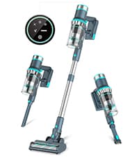 Belife BVC11 Cordless Vacuum Cleaner, 2 Detachable Battery, Max 80mins Runtime, 25Kpa 380W Brushless Stick Vacuum, Lightweight Vacuum for Home Hardwood Floor Carpet Pet Hair, LED Touch Display