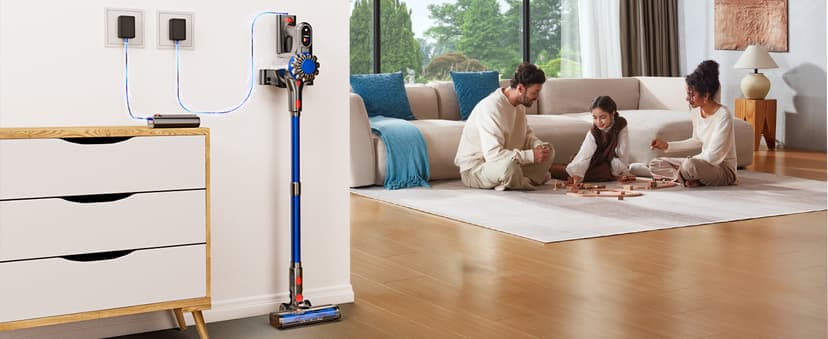 Cordless Vacuum Cleaner, 500W/40Kpa Vacuum Cleaners for Home, 60Mins Stick Vacuum with LED Display, Anti-Tangle & Wall Mount Charging, 8 in 1 Lightweight Vacuum for Hard Floors Carpet Pet Hair