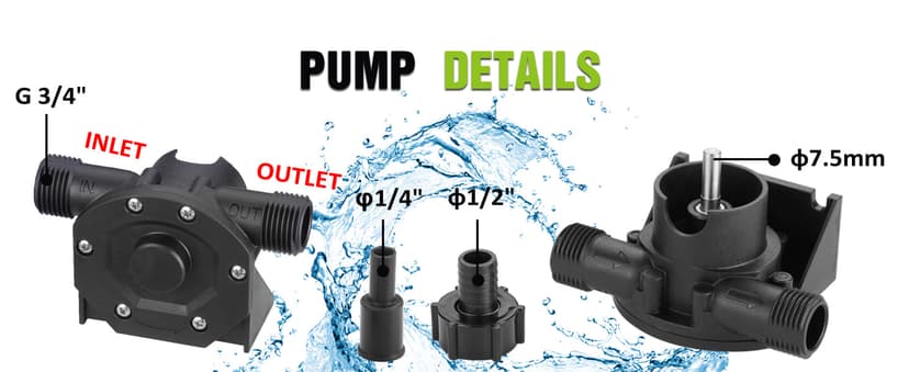 Self-Priming Mini Hand Water Transfer Drill Pump Kit with Water Hose & Oil Hose for Home Water Oil Fluid Transfer