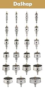 13PCS Bi-Metal Hole Saw Kit with Drill Bits, Carbide Hole Saw Set for Thin Metal and Wood, Cutting Diameter 3/4'' to 3''