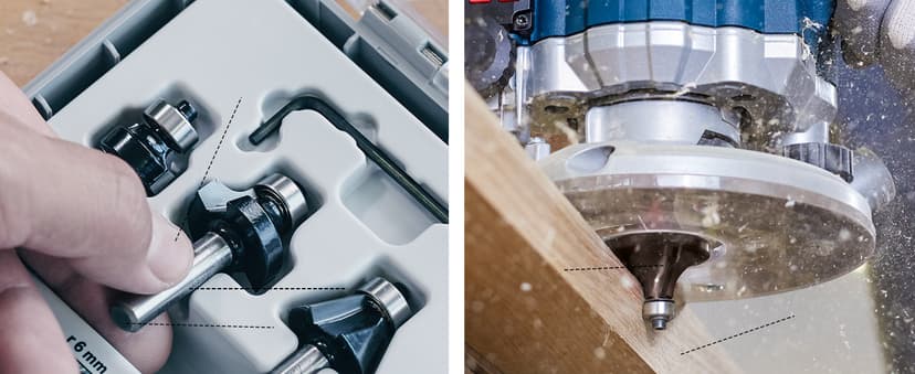 BOSCH RBS015MBS 15-Piece (Universally Compatible Accessory) Carbide-Tipped Wood Router Bit Assorted Set