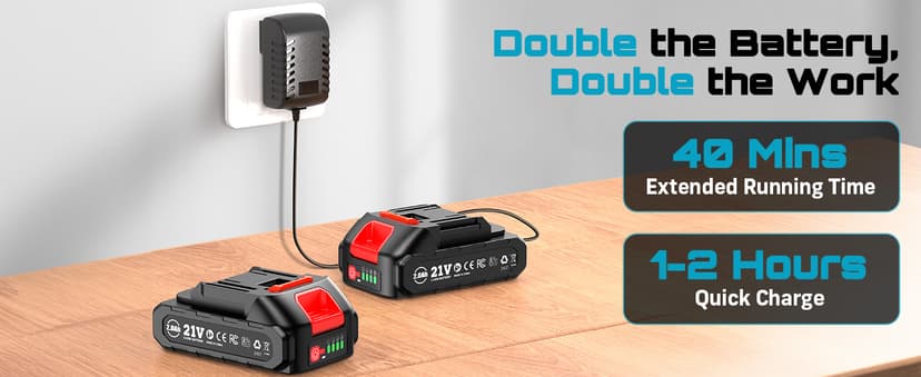 SEESII Cordless Jig Saw 21V, Electric Jigsaw Tool with 2× 2.0Ah Batteries, 2800RPM Variable Speed for Wood Cutting, 0°-45° Bevel Cuts, LED Light, 4 Orbital Settings for Straight/Curve/Circle Cutting