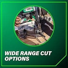 Metabo HPT 18V MultiVolt Cordless 10-Inch Single Bevel Miter Saw, Wide Range of Miter and Bevel Cutting Options, Xact Cut LED Shadow System, Brushless Technology, Tool Body Only, C1810DFAQ4