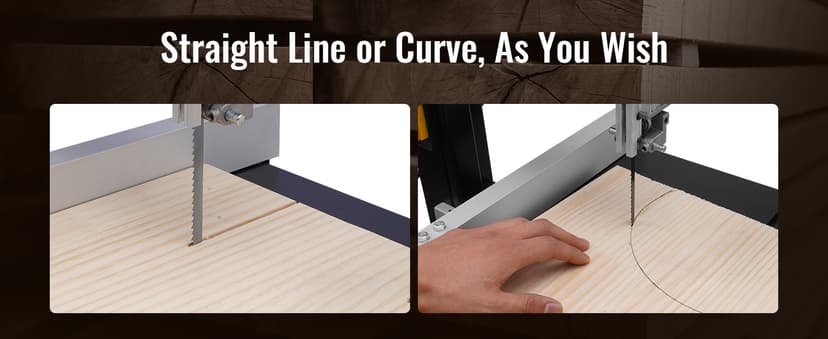 VEVOR Band Saw with Stand, 10-Inch, 560 & 1100 RPM Two-Speed Benchtop Bandsaw, 370W 1/2HP Motor with Metal Stand Optimized Work Light Workbench Fence and Miter Gauge, for Woodworking Aluminum Plastic