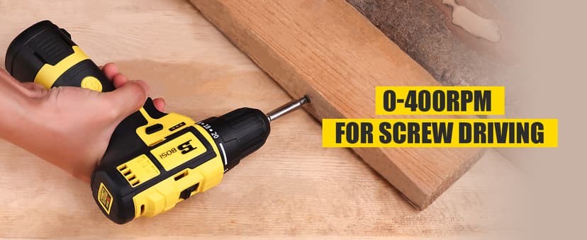 BOSI TOOLS Brushless Cordless Drill Set 16.8V Power Drill Driver Kit with 2 2000mAh Batteries and Charger 3/8-Inch Keyless Chuck 2 Speed 20+1 Position Torque Setting 27pcs Drill Screwdriver Bits