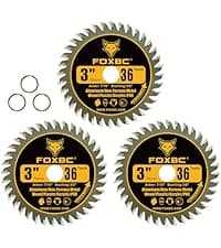 FOXBC 3 Inch 80T Circular Saw Blade Cutting for Plywood, OSB, Veneer, Plastic with 3/8" Arbor - 5 Pack
