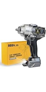 Cordless Impact Wrench 3/4 inch compatible with Dewalt 20V Battery, Cerycose1850ft-lbs (2500N.m) Brushless Electric Impact Gun, High Torque Impact Driver, Bare Tool Only, Heavy-Duty Automotive