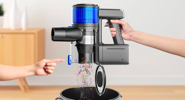 FABULETTA Cordless Vacuum Cleaner, Lightweight Vacuum Cleaners for Home with 500W Brushless Motor, Rechargeable Stick Vacuum Up to 55 Mins Runtime, Great for Pet Hair, Carpet, Hard Floor, Deep Blue