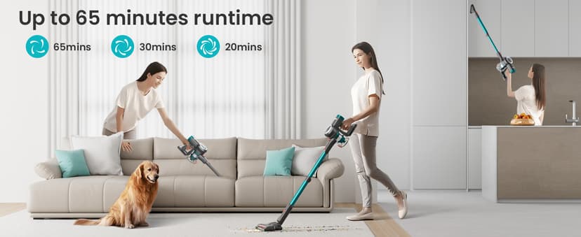 Cordless Vacuum Cleaner, 550W/45KPa Cordless Vacuum, 65 Mins Run Time, Self-Supporting Design,Stick Vacuum with OLED Display and Anti-Tangle Brush for Home, Carpets, Hard Floors and Pet Hair