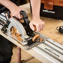 Evolution ST1400-G2 55" Circular Saw Guide Rail/Track | Universal Fit: Makita, Bosch, Festool, Triton, Metabo | 55"/4.6ft (1.4m) | Includes Self-Aligning Bars, 2x Track Clamps, Hex Key & Carry Bag