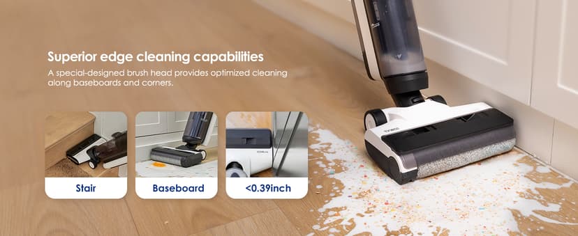 Tineco Smart Wet Dry Vacuum Cleaners, Floor Cleaner Mop 2-in-1 Cordless Vacuum for Multi-Surface, Lightweight and Handheld, Floor ONE S5 Combo