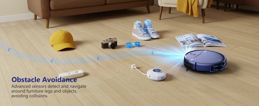 Robot Vacuum and Mop Combo, WiFi/App/Voice, Robotic Vacuum Cleaner with Schedule, 2 in 1 Mopping Robot Vacuum with Water Tank and Dustbin, Self-Charging, Slim, Ideal for Hard Floor, Pet Hair, Carpet