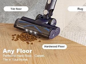 Cordless Vacuum Cleaner, Vacuum Cleaners for Home, 50KPA 500W Stick Handheld Pet Hair Hardwood Floor Vac, High Power Hand Held Rechargeable Battery Portable Household Lightweight Vac, C11 Gold