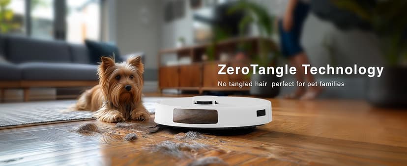 Yeedi C12 Robot Vacuum Cleaner and Mop, 8000Pa Strong Suction, ZeroTangle Brush, Smart Navigation, Self-Charging, White