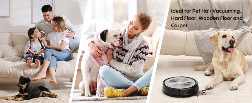 Robot Vacuum Cleaner - 2-in-1 Robot Vacuum and Mop Combo, 2500Pa Suction, Smart Navigation, Alexa & Google Assistant Compatible, Auto Recharge, Anti-Fall, Pet Hair Removal, Z-Shape Cleaning Mode