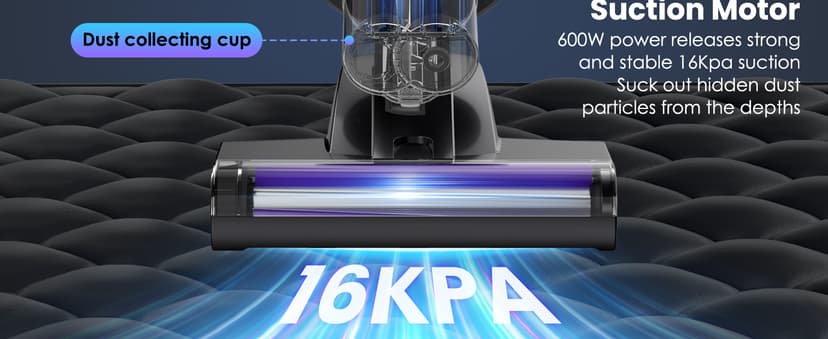 Mattress Vacuum Cleaner, 16Kpa Bed Vacuum Vleaner 253.7nm UV-C Light, 145°F Heat, HEPA Filter & Ultrasonic, Versatile Handheld Vacuums for Bed, Sofa, Couch, Crib (Corded,600W)