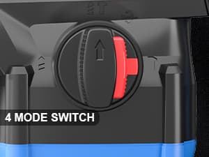 AZZUNO 1-1/4" SDS-Plus 15Amp Heavy Duty Rotary Hammer Drill, 4 Functions, for Drilling in Concrete, Brick and Stone, Includes Chisel and Drill Bits