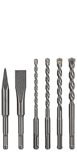 10-Pack 1/4 Inch x 6 Inch SDS Plus Rotary Hammer Drill Bits, Carbide Tipped for Brick, Stone and Concrete (1/4” x 4" x 6")