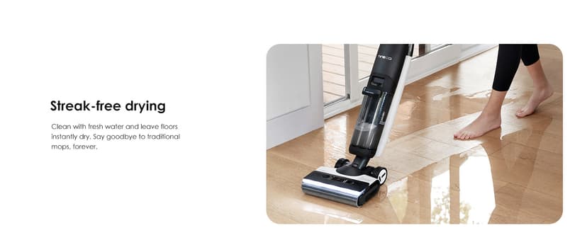 Tineco Floor ONE S7 FlashDry Smart Cordless Wet Dry Vacuum Cleaner, Long Runtime, Great for Sticky Messes, Self-Cleaning, 158℉Hot Air FlashDrying, Dual-Sided Edge Cleaning, Extended Battery Lifespan