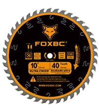 FOXBC 10 Inch Thin Kerf Fine Finish Crosscut Table Saw Blade, 60-Tooth ATB, with 5/8-Inch Arbor
