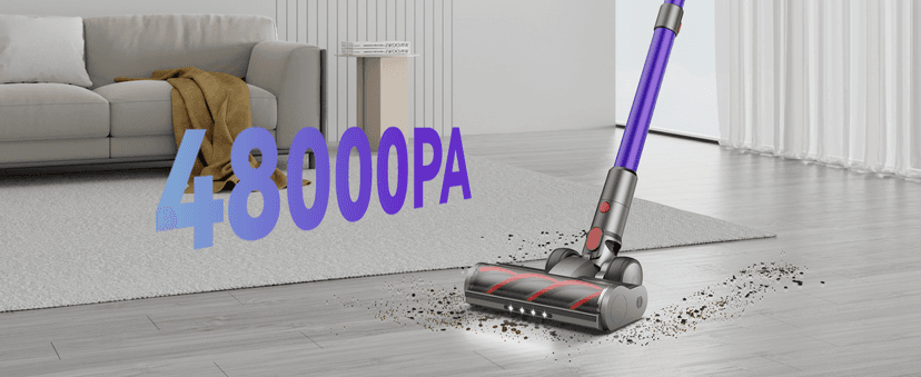 Cordless Vacuum Cleaner, 48KPA 550W 65Mins Self-Standing Vacuum Cleaners for Home, Cordless Stick Vacuum with Oversized Dust Cup, Rechargeable Vacuum for Hardwood Floor, Carpet, Pet Hair