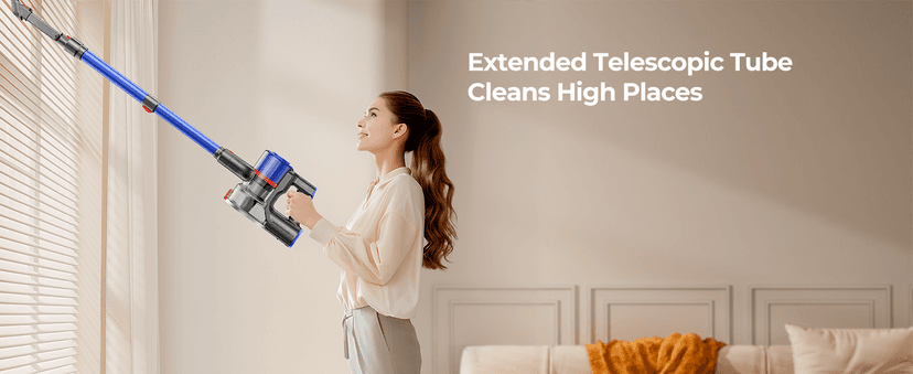 Cordless Vacuum Cleaner, 45Kpa 550W 60Mins Vacuum Cleaners for Home, Self-Standing Stick Vacuum Cleaner with Wall Mount Charging, Scented Card, for Furniture, Carpet, Pet Hair, Hard Floor