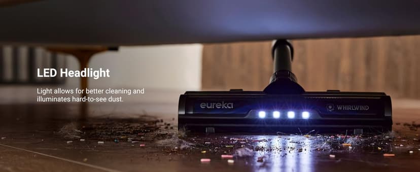 Eureka Stylus Elite NEC490BL Cordless Stick Vacuum, 350W Powerful Suction, Self-Emptying Station, 60-Min Runtime, Anti-Tangle Brushroll, 5-Layer HEPA Filtration, Ideal for Pet Hair&All Floor Types