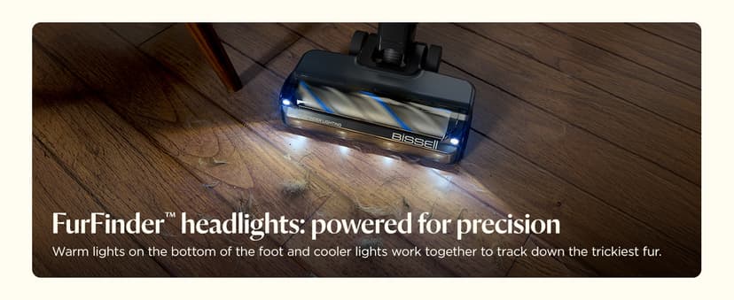 Bissell PowerClean FurFinder 200W Self-Standing Cordless Vacuum w/Tangle Free Brush Roll, Strong Suction, Removeable Battery, Wall Mount, Upholstery Tool & Bright Headlights