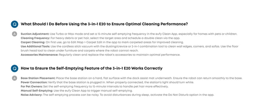 eufy Robot Vacuum 3-in-1 E20,with Versatile Stick and Handheld Vacuum Cleaner Combo,Self Emptying Up to 75 Days,Max 30,000Pa,Smart Obstacle Avoidance,Pro-Detangle,Perfect for Carpet,Crevices,Stairs