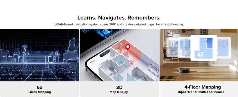 roborock Qrevo Plus Robot Vacuum and Mop with FlexiArm Design Edge Mopping, Self-Emptying, 10 mm Liftable Mops, Auto Mop Washing & Drying, Reactive Tech Obstacle Avoidance, 7,000 Pa Suction, Black